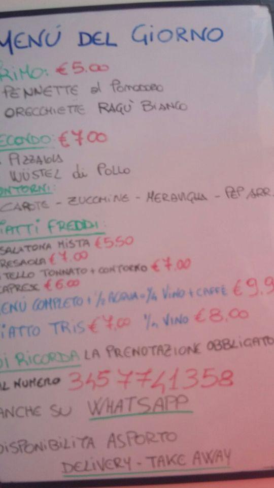 Menu di Caffetteria Icarus 