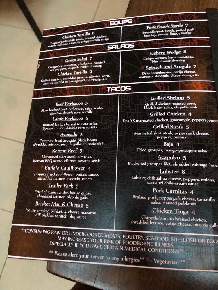 Menu at Bar.bacoa, Atlanta