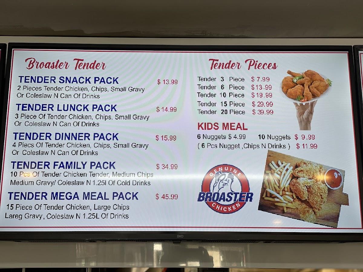 Menu at Broaster Chicken Newtown ( American Style Fried Chicken ...