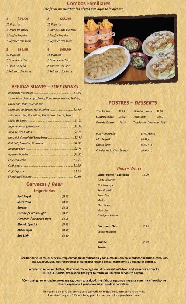 Menu at Paseo Catracho restaurant, Miami, 824 SW 8th St