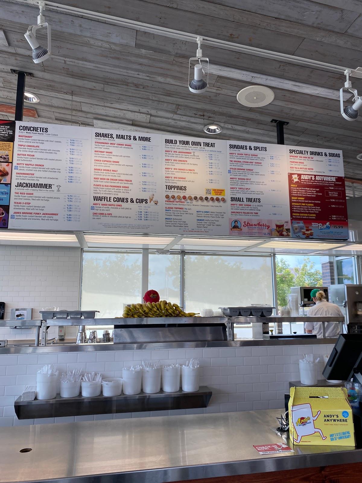 Menu at Andy's Frozen Custard desserts, Tulsa, E 102nd St S