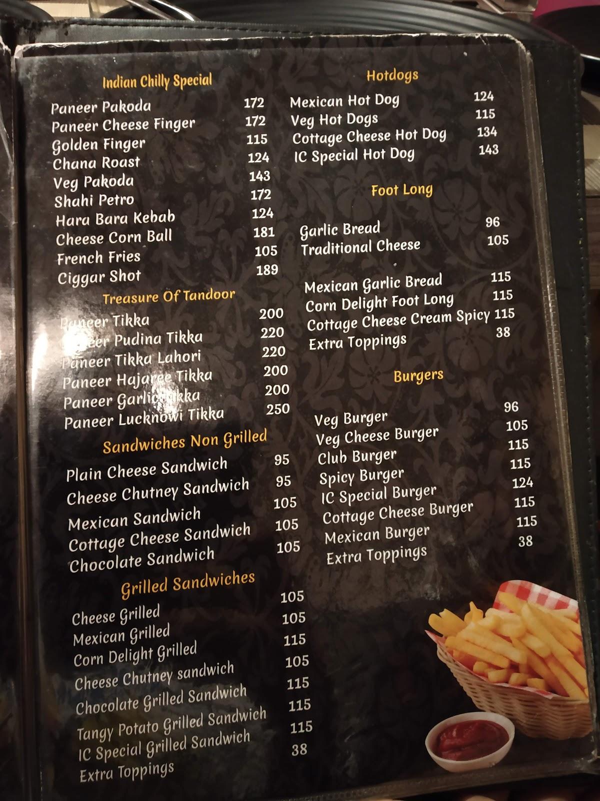 Indian Chilly menu