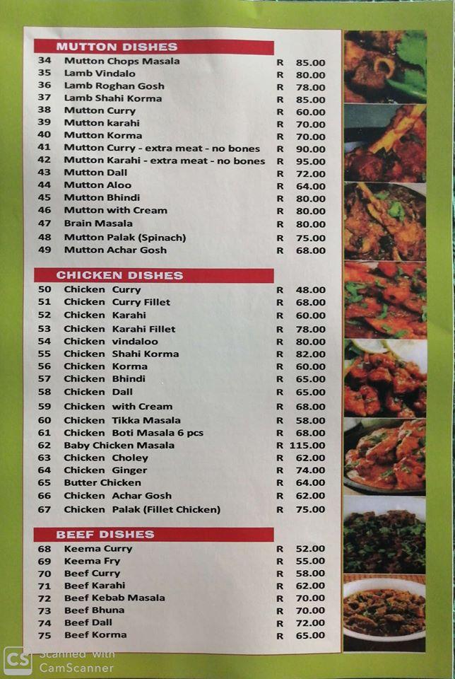 Menu At Taste Of Asia Restaurants Lenasia