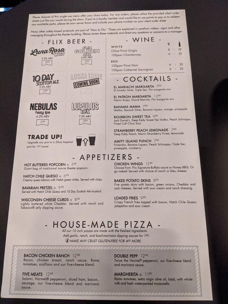 Carta Del Restaurante Flix Brewhouse Oklahoma City