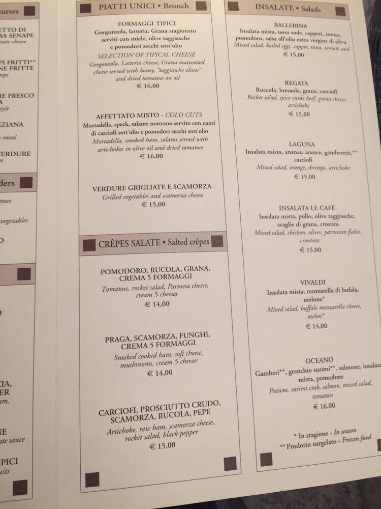 Menu di Ristorante Le Café 