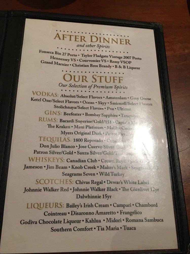 Menu at Java Jazz restaurant, Lahaina