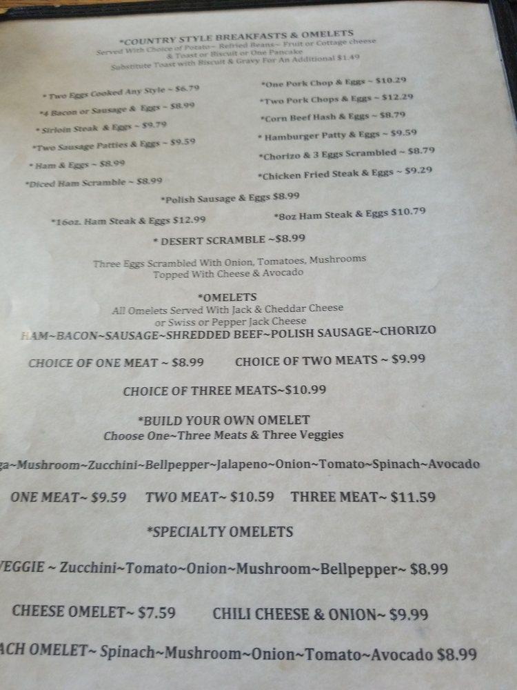 Menu At Coyote Cafe, Bullhead City