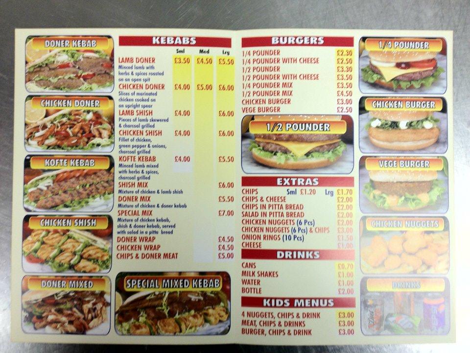 Menu at Bordon Kebab House fast food, Bordon