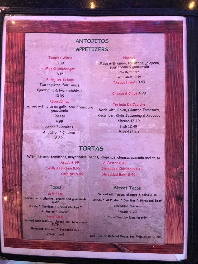 Carta del restaurante Mi Burrito Mexican Grill, Whittier, Whittier Blvd