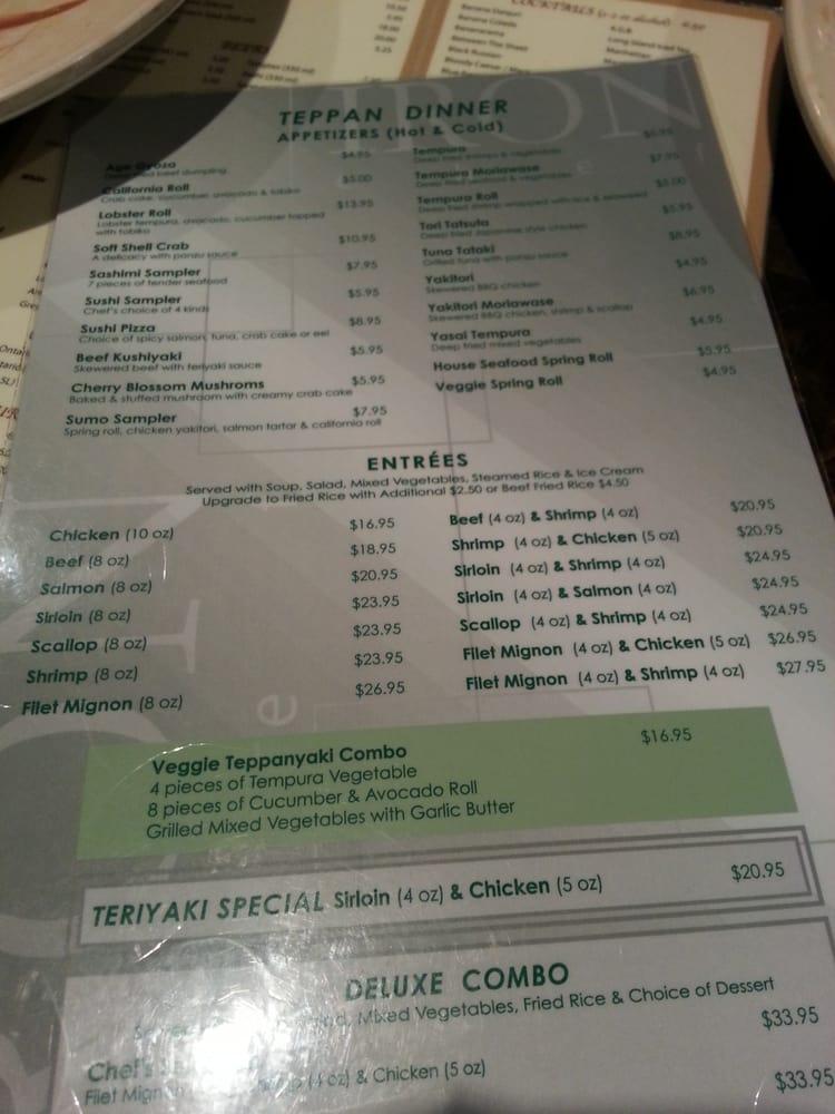 Menu at Iron Chef Japanese Steakhouse, Mississauga