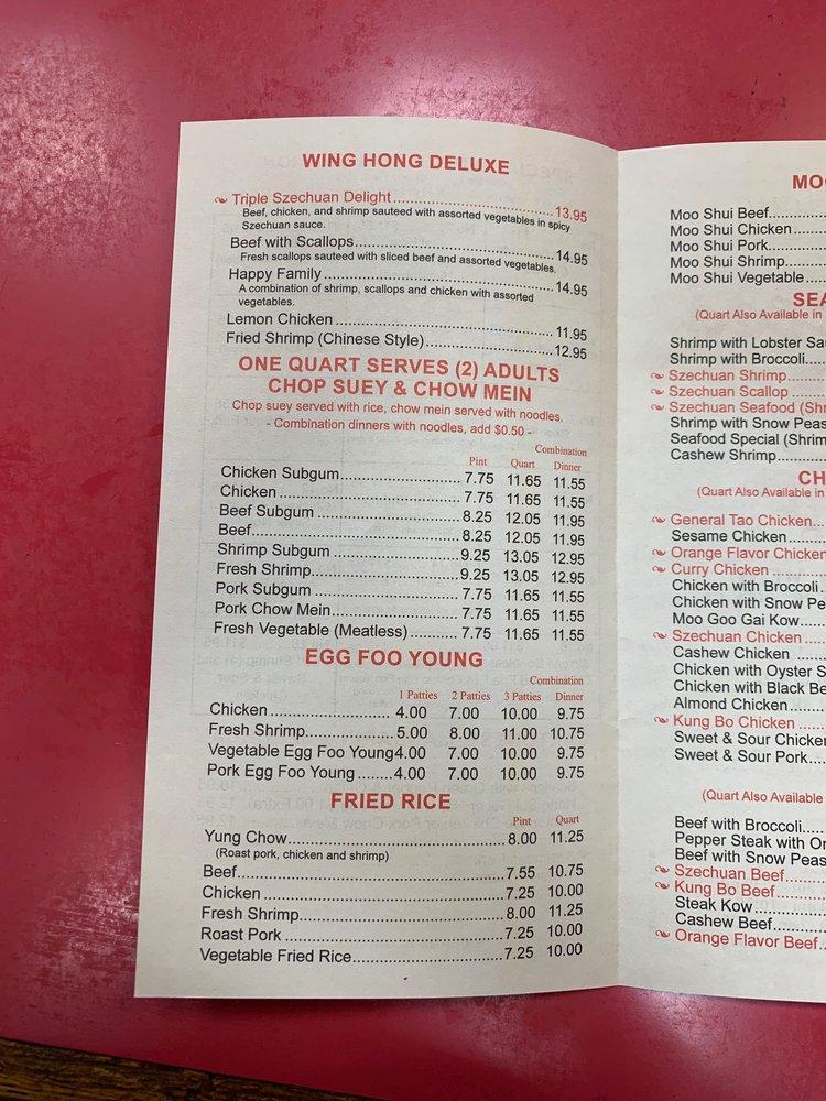 Menu at Wing Hong's Express restaurant, Commerce Charter Township