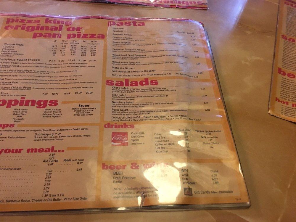 Menu at Clara’s Pizza King pizzeria, Fort Wayne, 321 W State Blvd