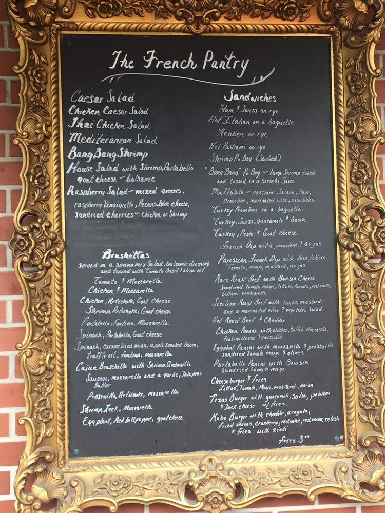 Menu at The French Pantry restaurant, Jacksonville