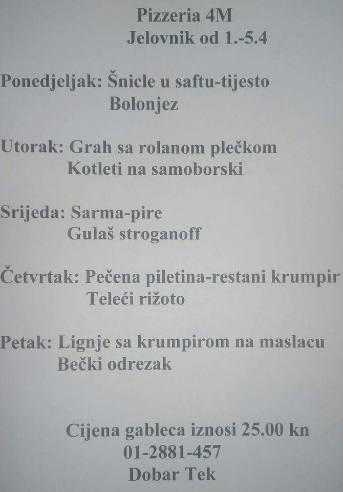 Menu di Pizzeria "4M" 