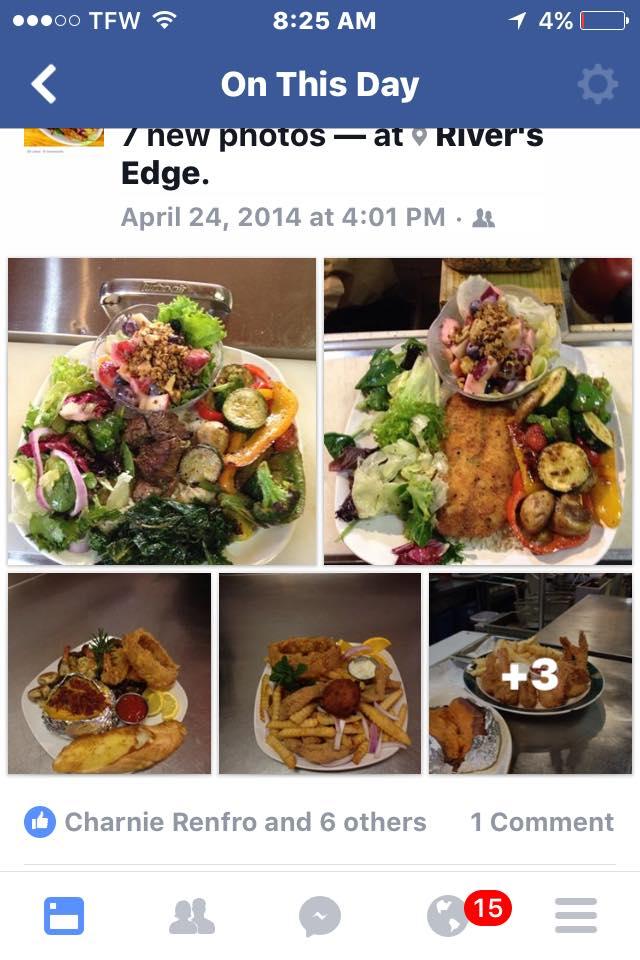 Menu at River's Edge Restaurant, Logansport