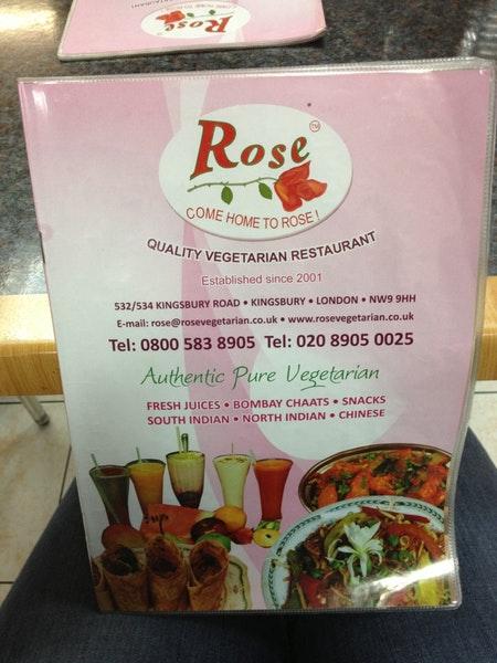 Re5e Menu Bombay Spice Restaurant Rose Vegetarian 