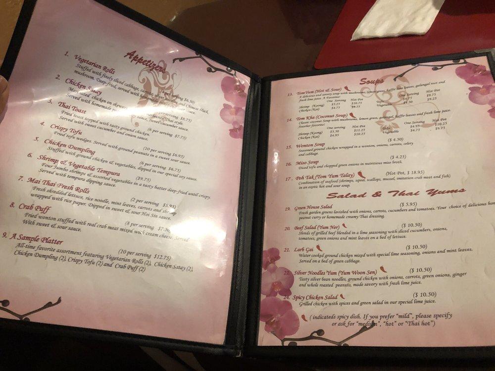 Menu at Mai Thai On Main restaurant, Cottonwood