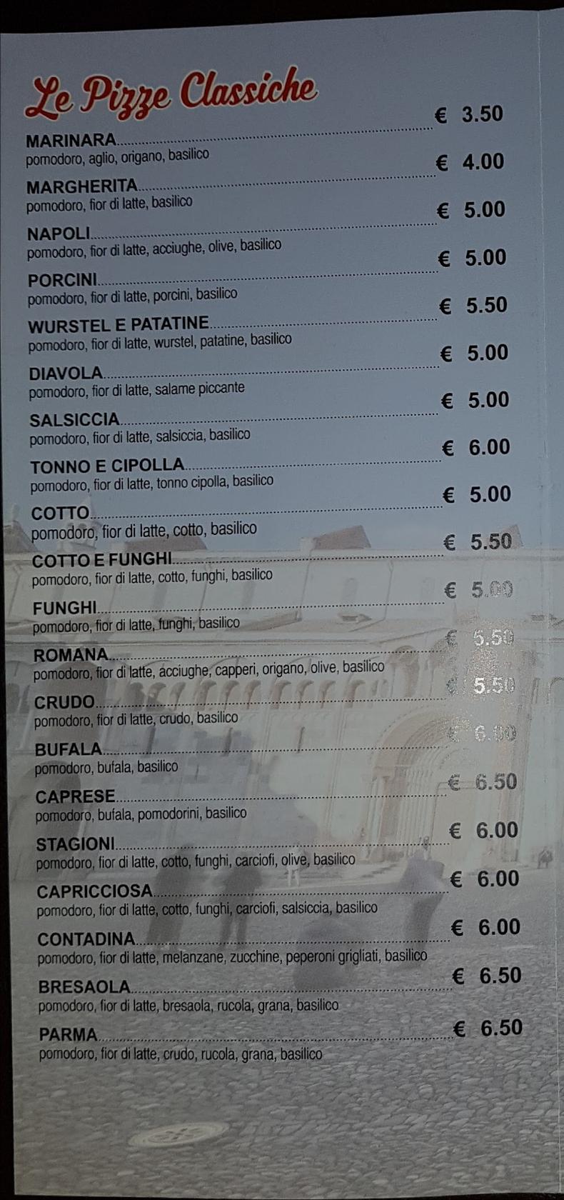 Menu At Pizzeria Emilio Po Modena