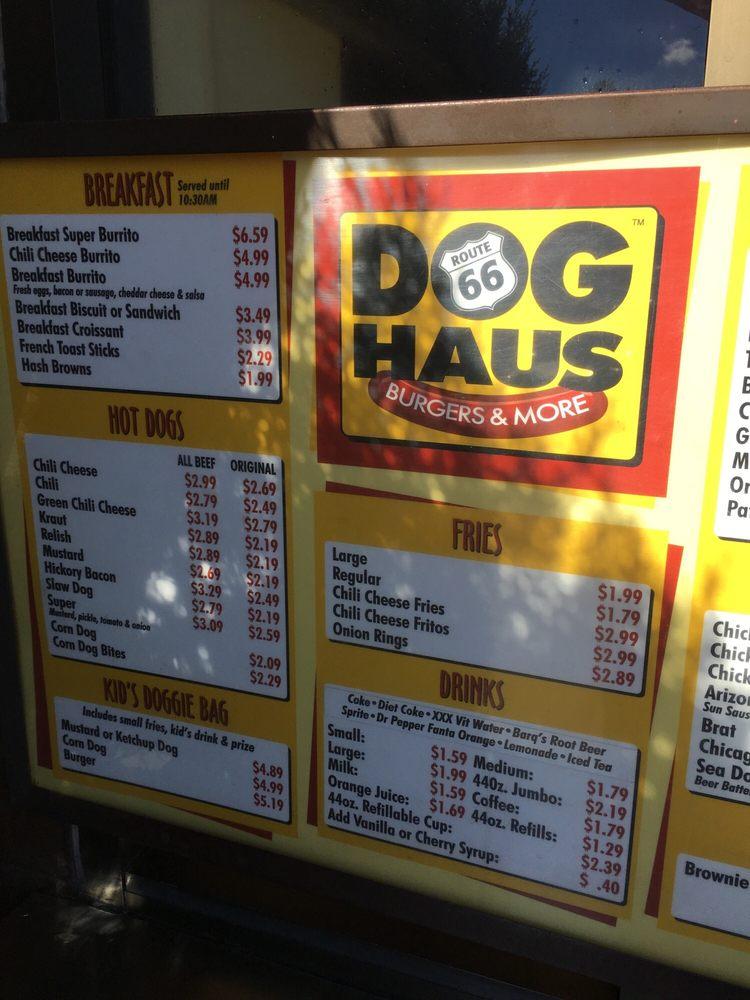 Carta del restaurante Route 66 Dog Haus, Flagstaff