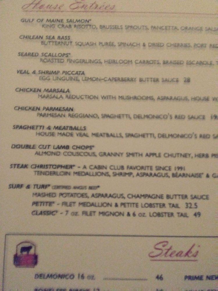 Menu At Delmonicos Steakhouse Independence