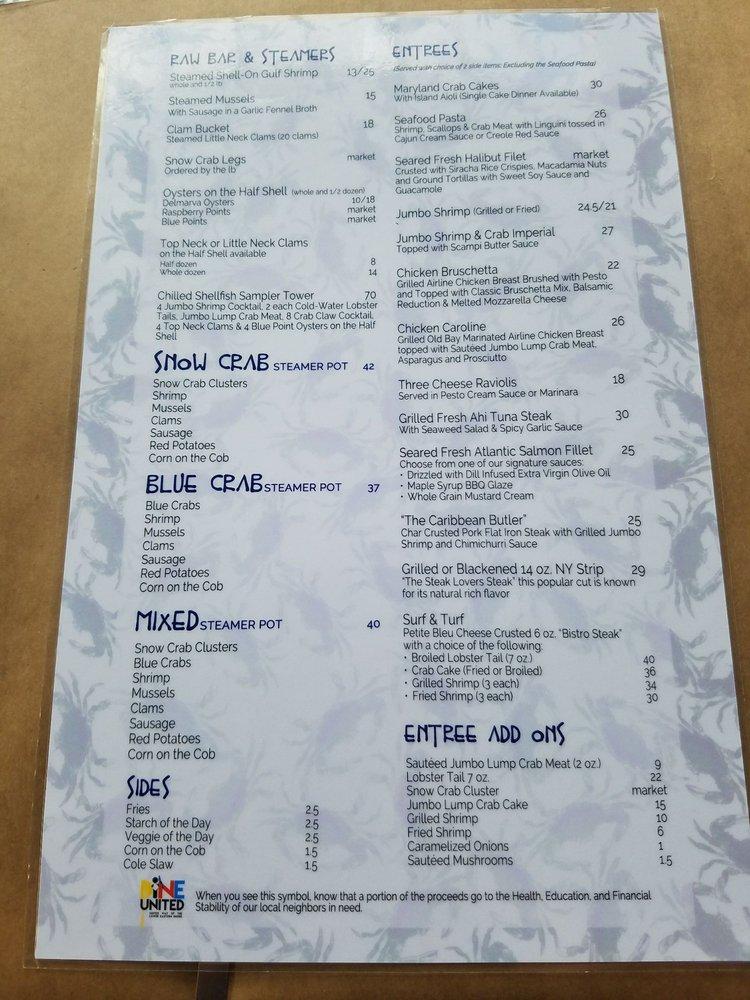 Menu at BLU Crabhouse & Raw Bar, Ocean City