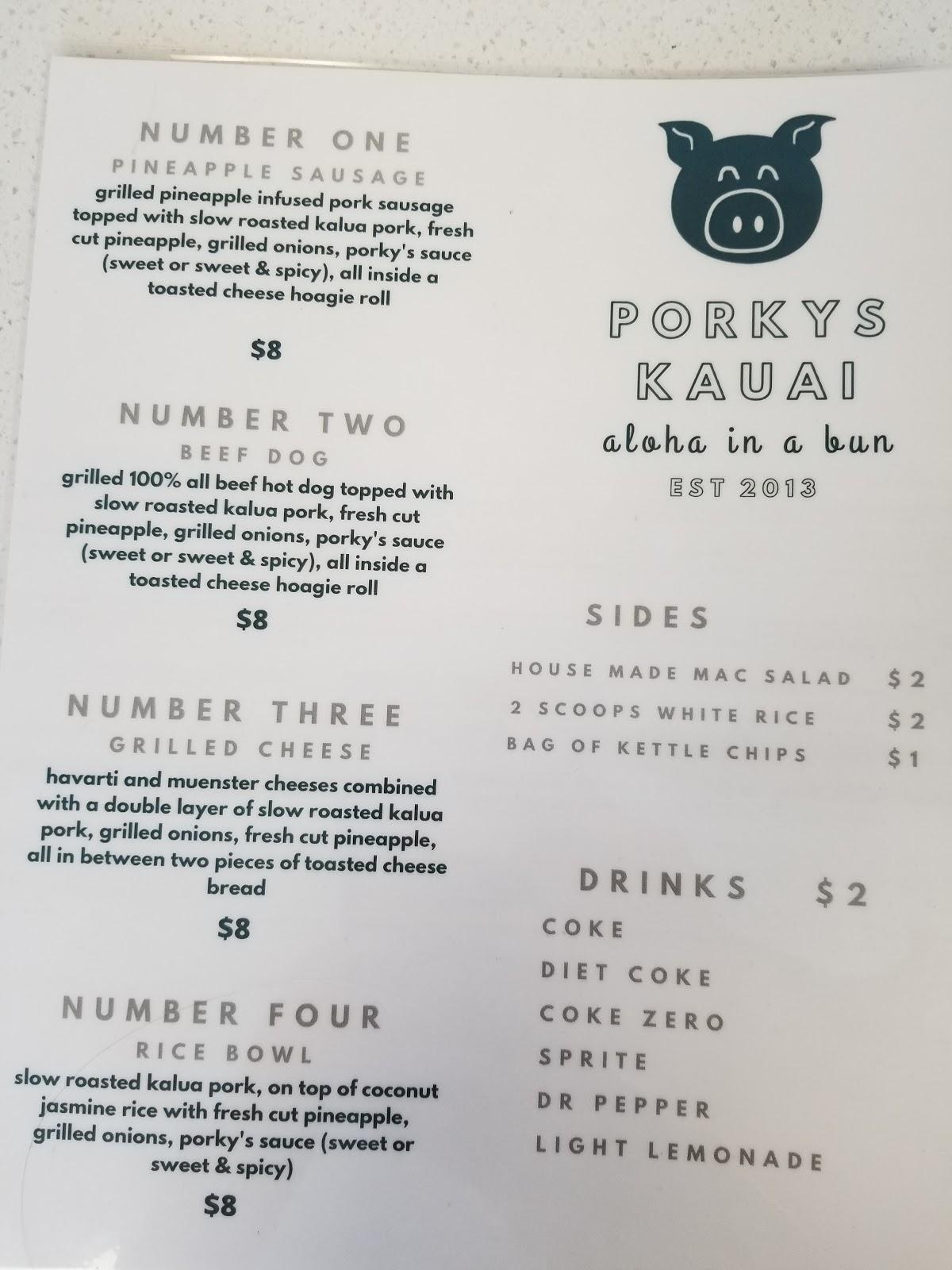 Menu at Porky's Kaua'i BBQ, Lehi