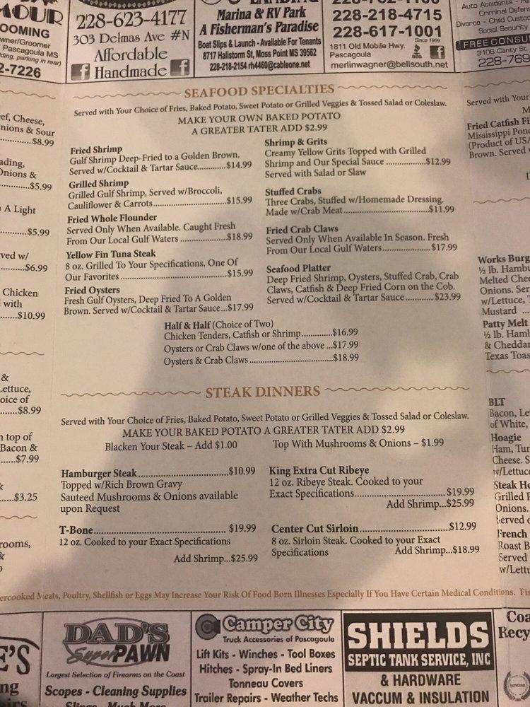 Menu at The Cornerstone Restaurant, Gautier, 332 US90
