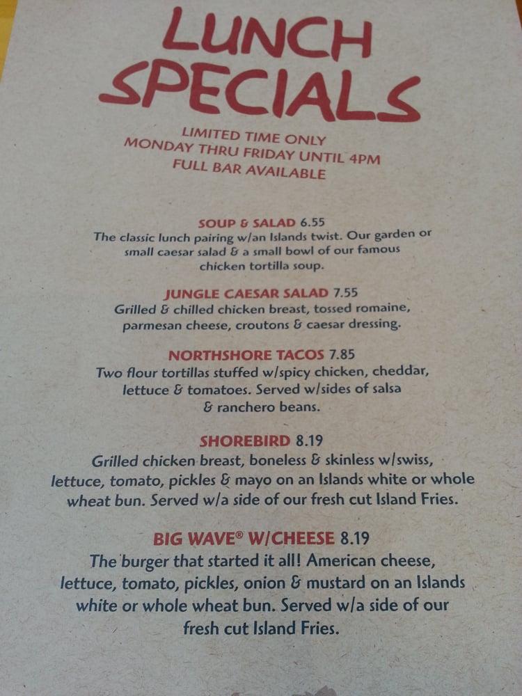 Menu at Islands Restaurant Burbank, Burbank