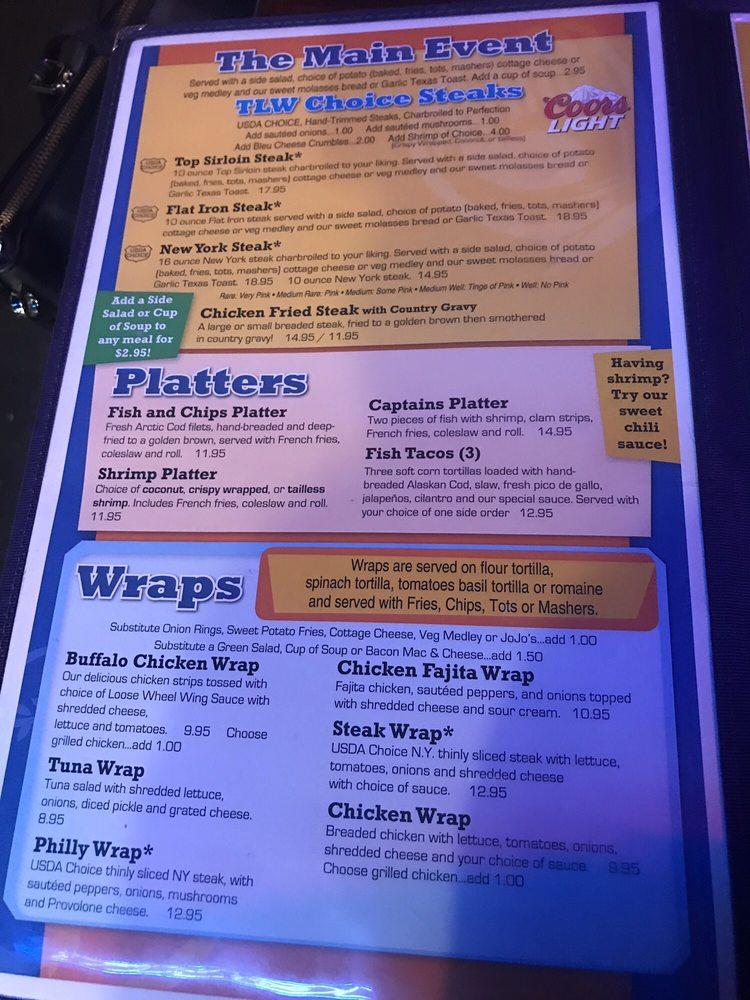 Menu at The Loose Wheel Bar & Grill