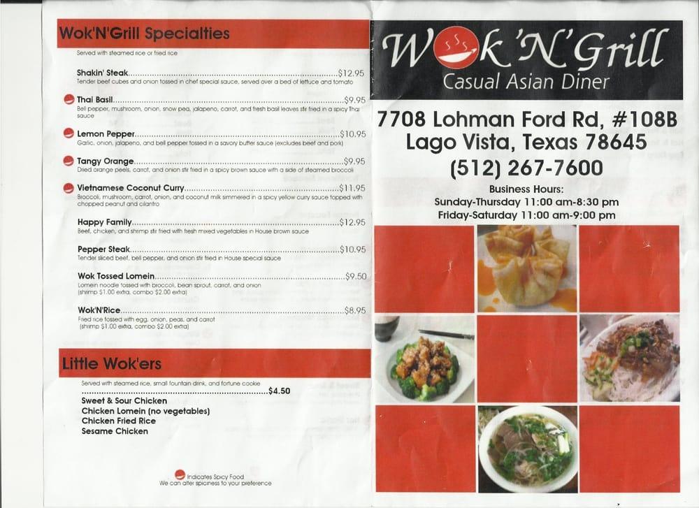 Menu at Bamboo Garden Wok 'N' Grill restaurant, Lago Vista