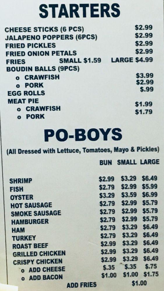 Menu at NOLA Cajun Seafood fast food, Baton Rouge