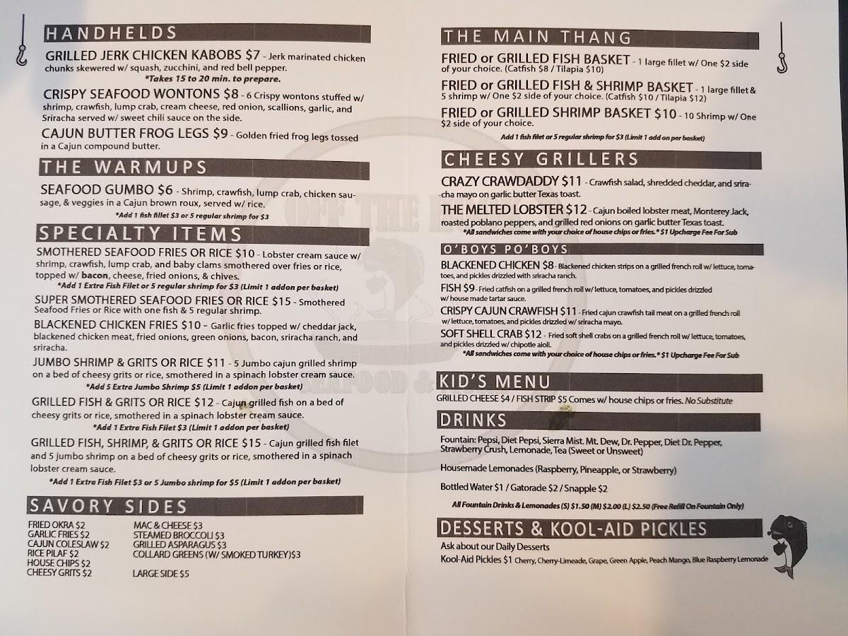 Menu at Off The Hook Seafood And More restaurant, Oklahoma City, 125 W Britton Rd