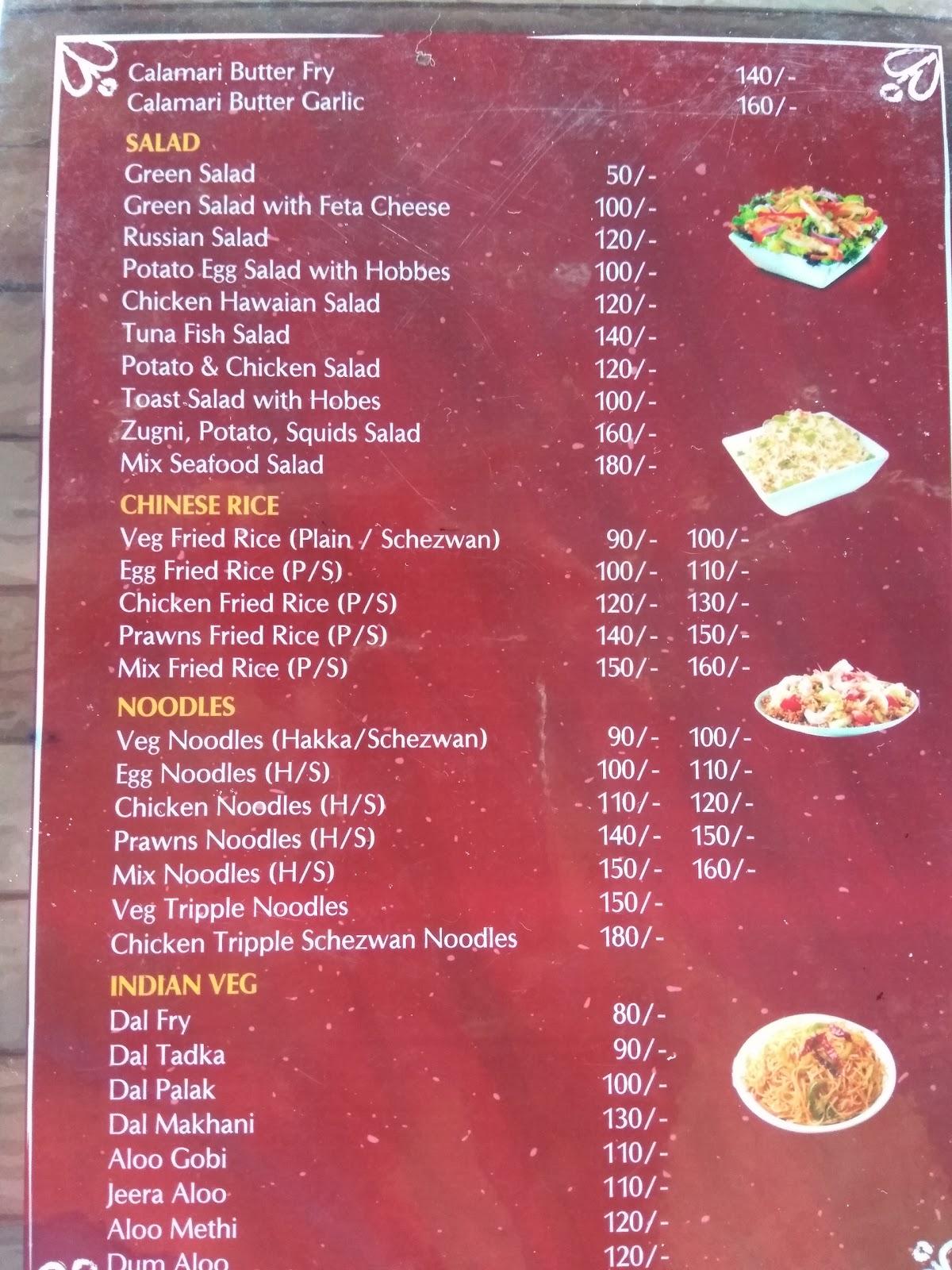 Menu at HOTEL PRIDE KOLHAPUR, Calangute