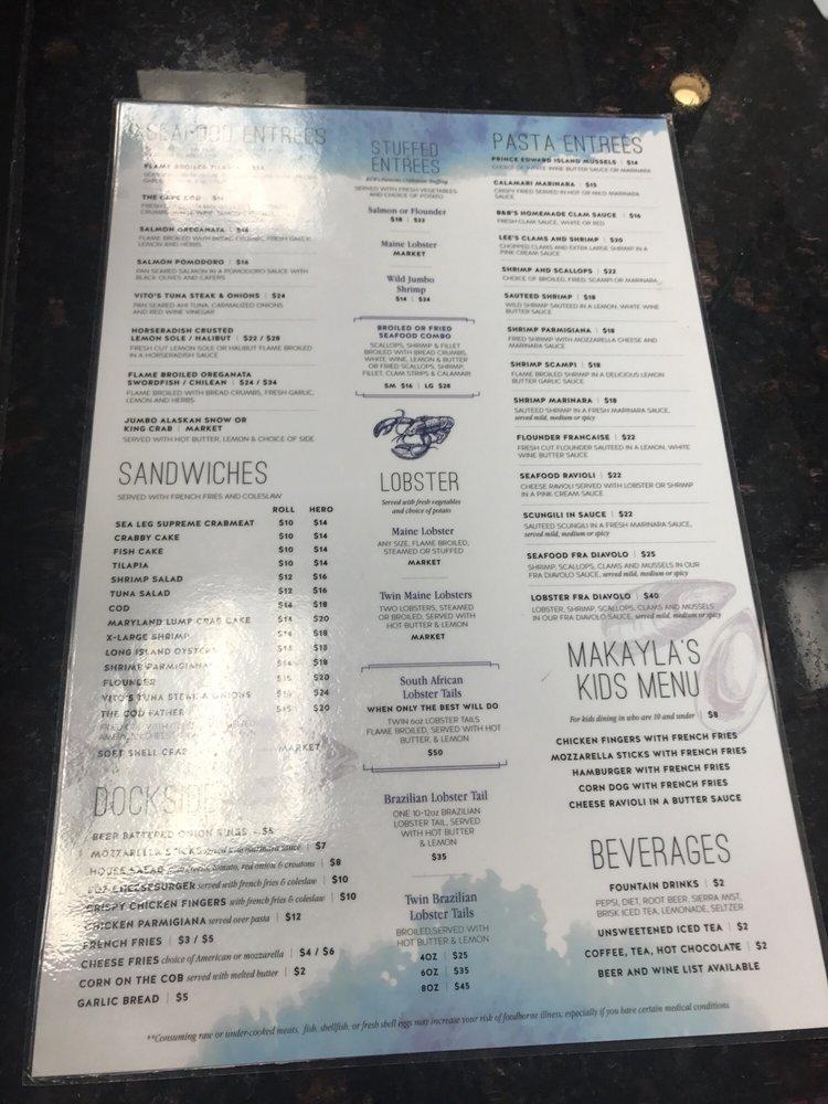 Menu At B & B Fish And Clam Restaurant, Amityville