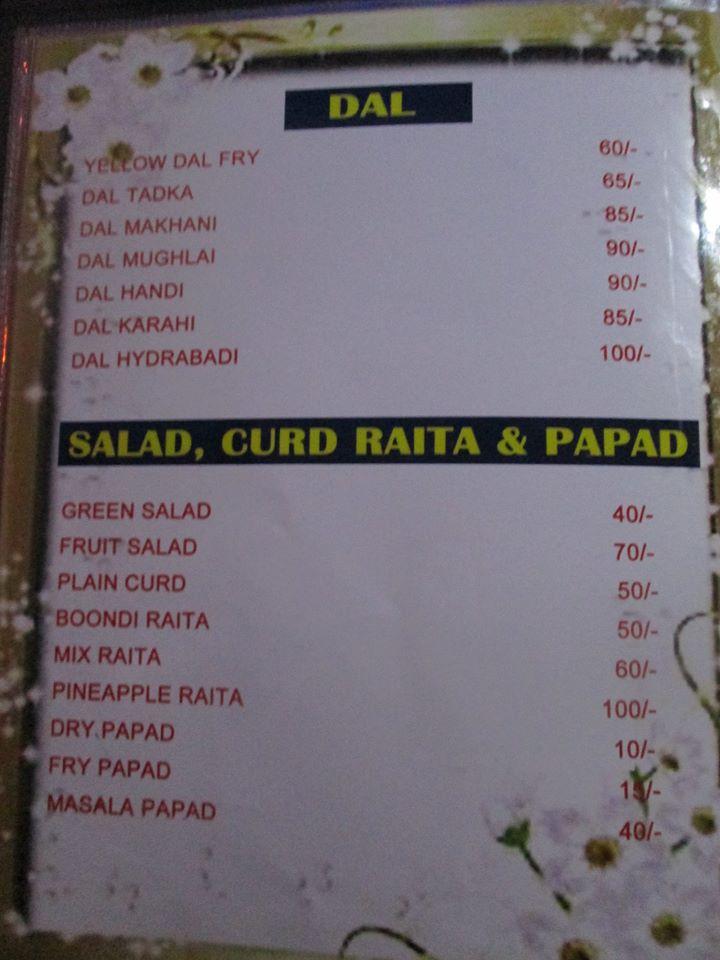 Red Chilli Restaurant menu