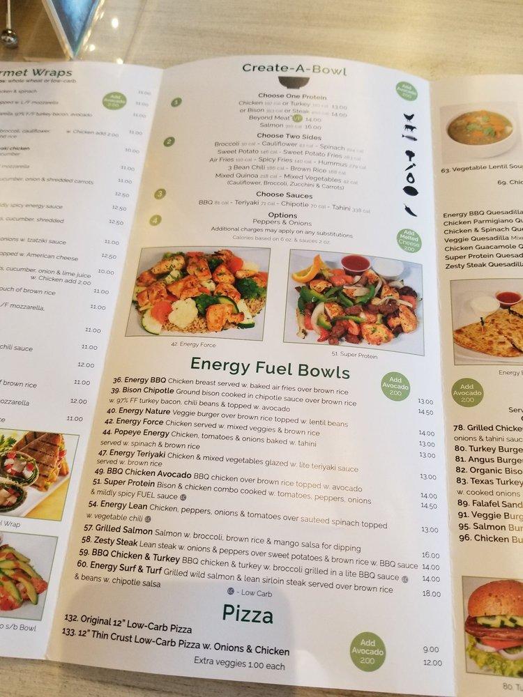 Menu at Energy Fuel Garden City pub & bar, Garden City