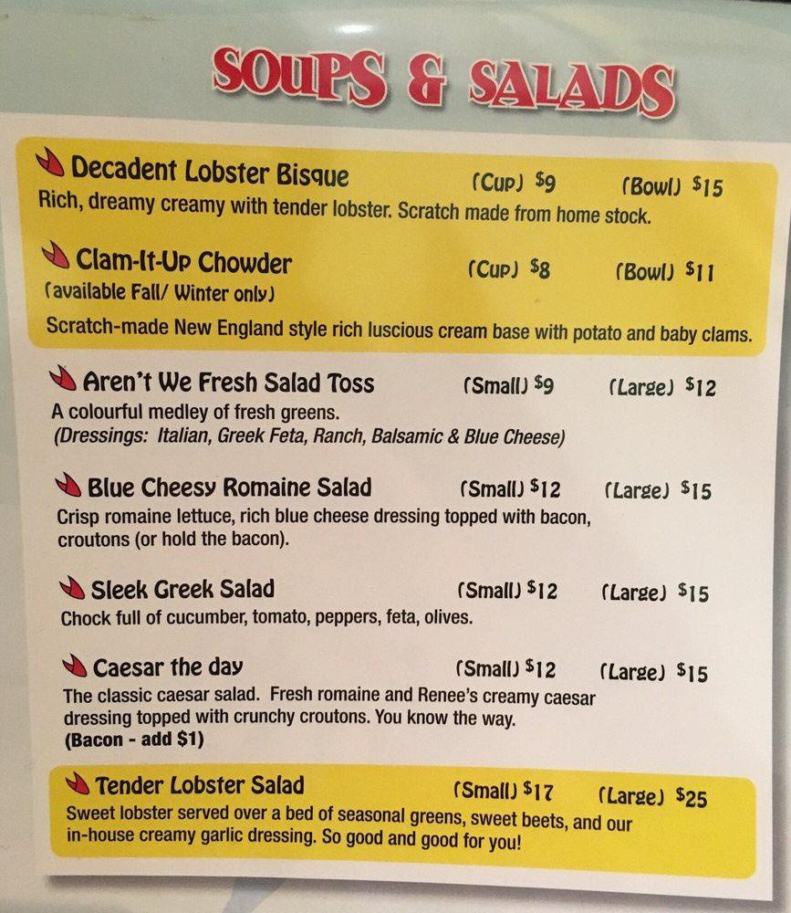 Menu at Lobster Monster Lobster House restaurant, Toronto, Yonge St