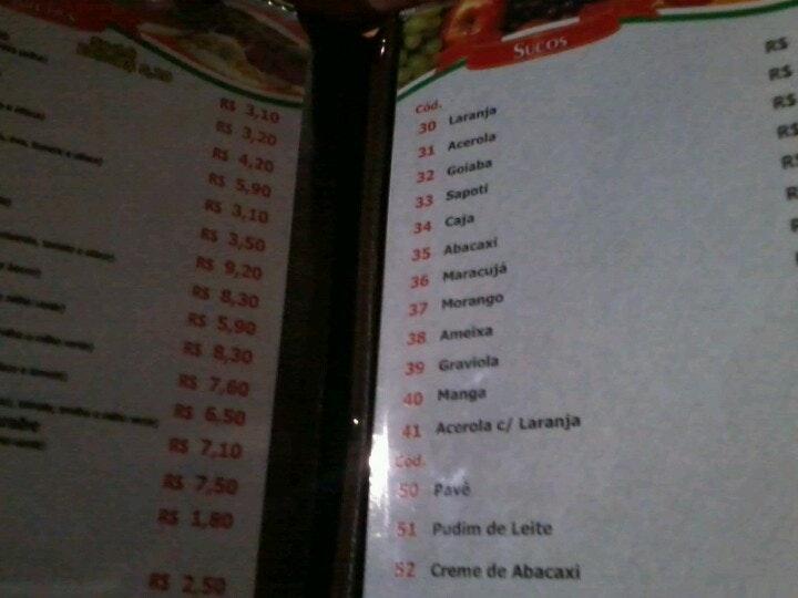 Sabor Doces e Salgados cardápio