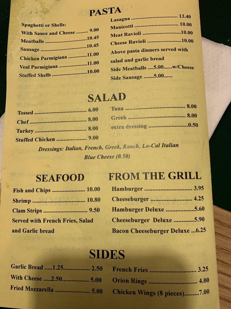 Menu at Wilson Pizza Palace pizzeria, Windsor