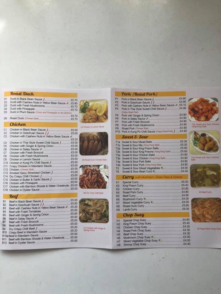 Menu at Golden Harvest Chinese food restaurant, Earls Colne