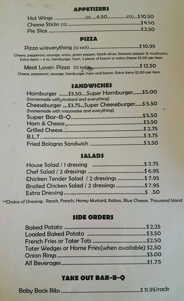 Menu at Keller's Bar & Grill, Castalian Springs, A085029 00204 00006029