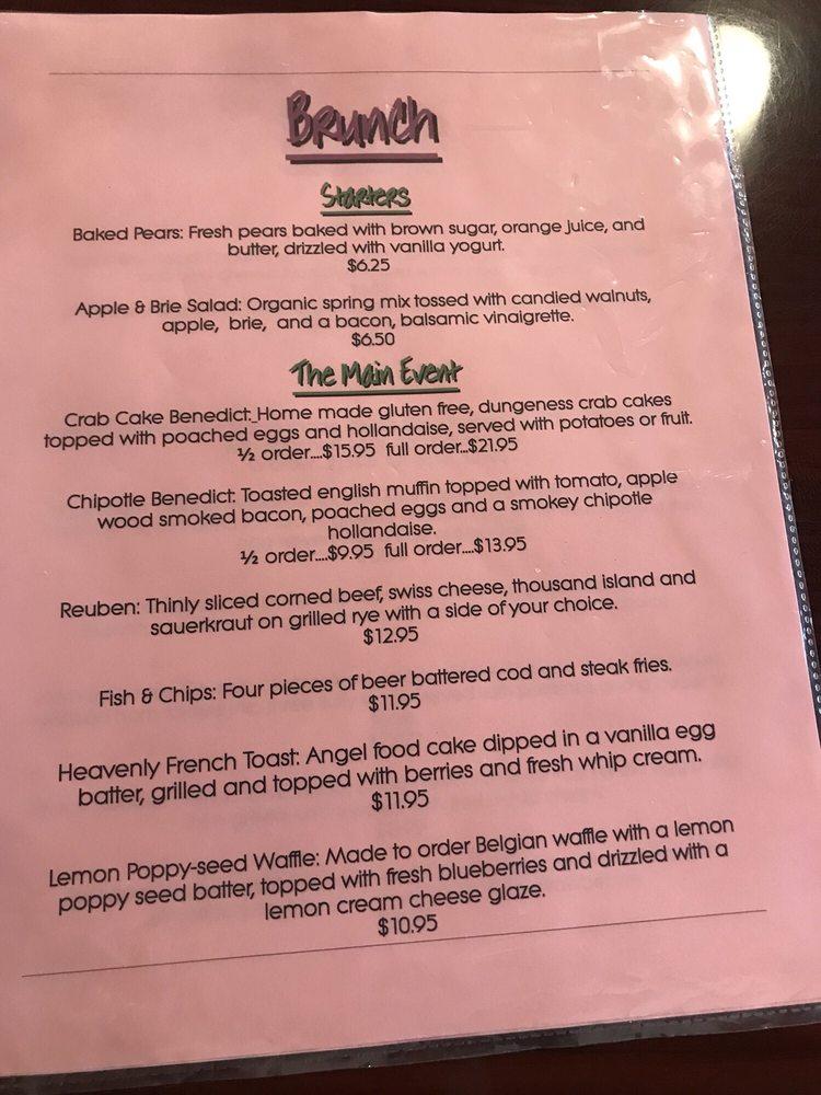 Menu at The Greene Lily restaurant, Eureka