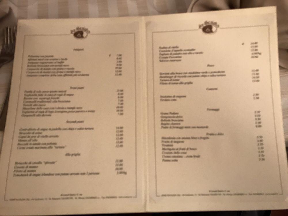 Menu di La Scaiola 