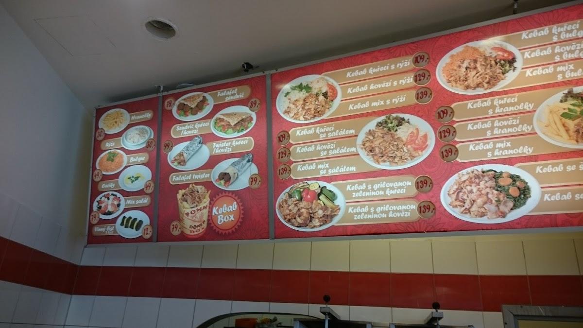 Menu at Sultan kebab Turecké speciality restaurant, Prague