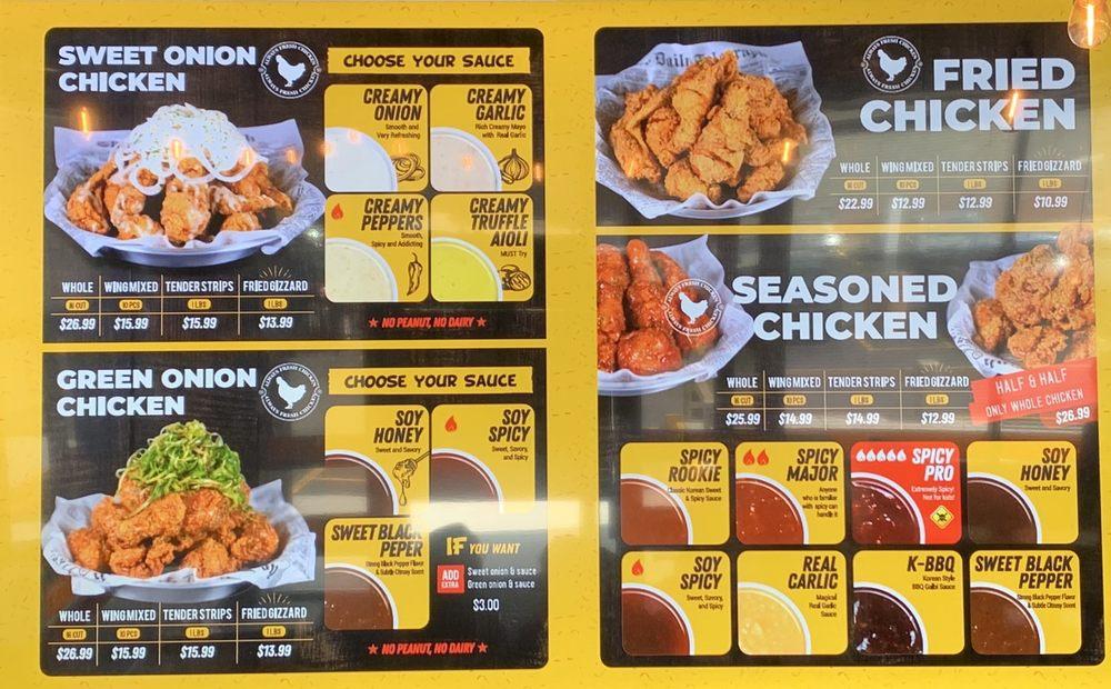 Menu at KCOOP restaurant, Morton Grove