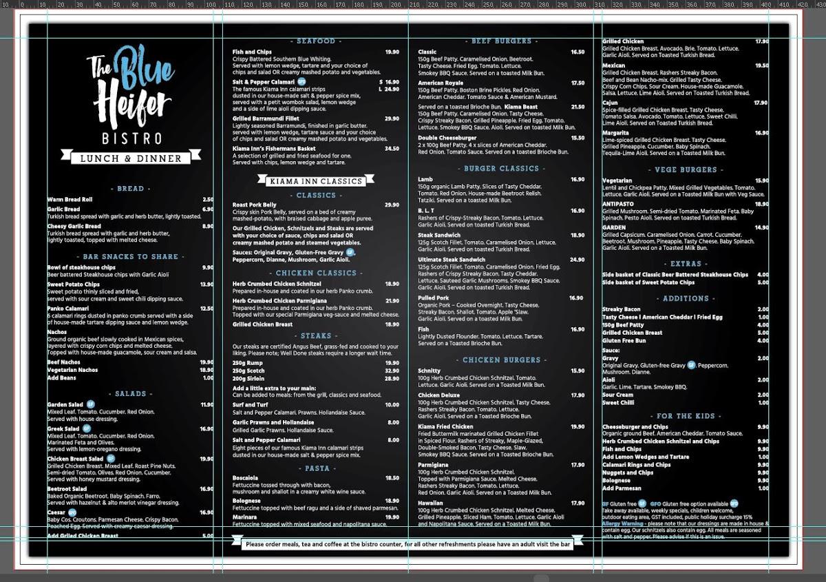 Menu at Kiama Inn Hotel pub & bar, Kiama