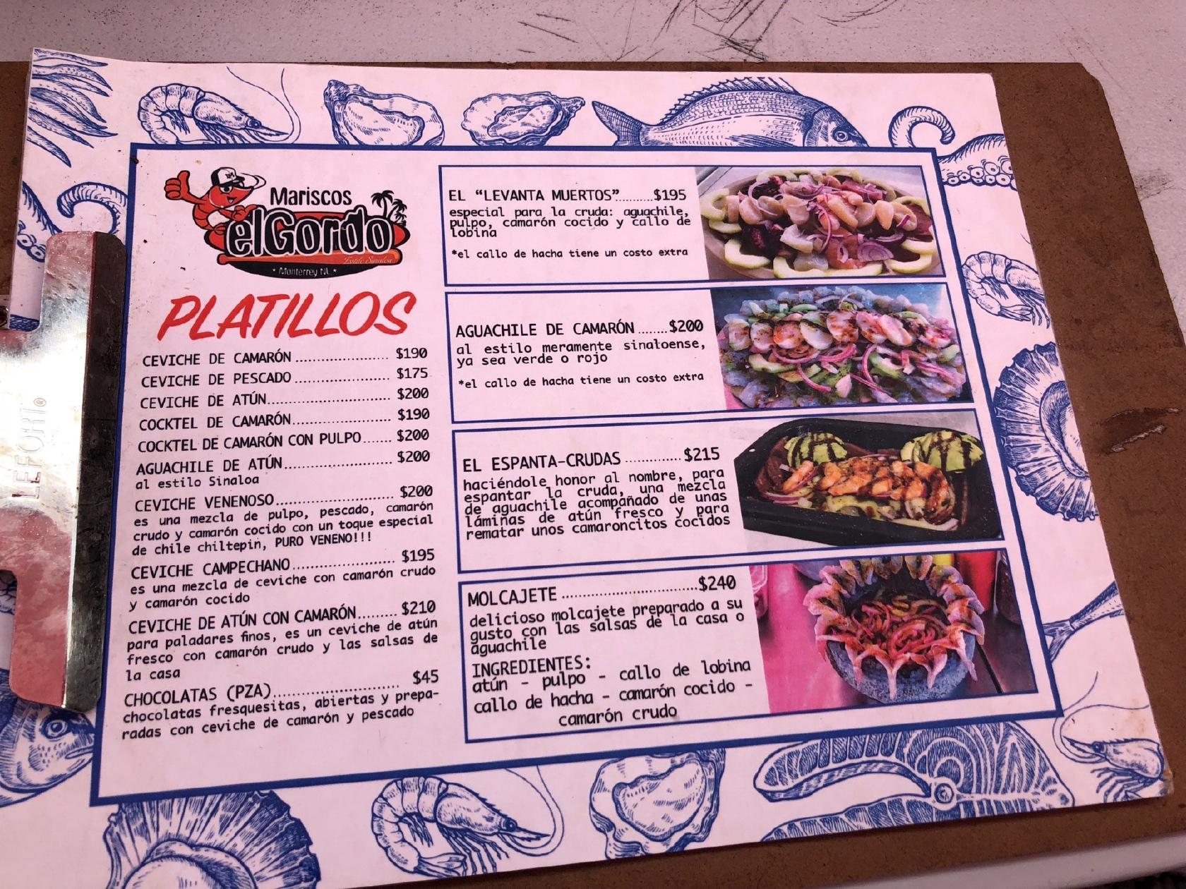 Mariscos El Gordo restaurant, Monterrey - Restaurant reviews