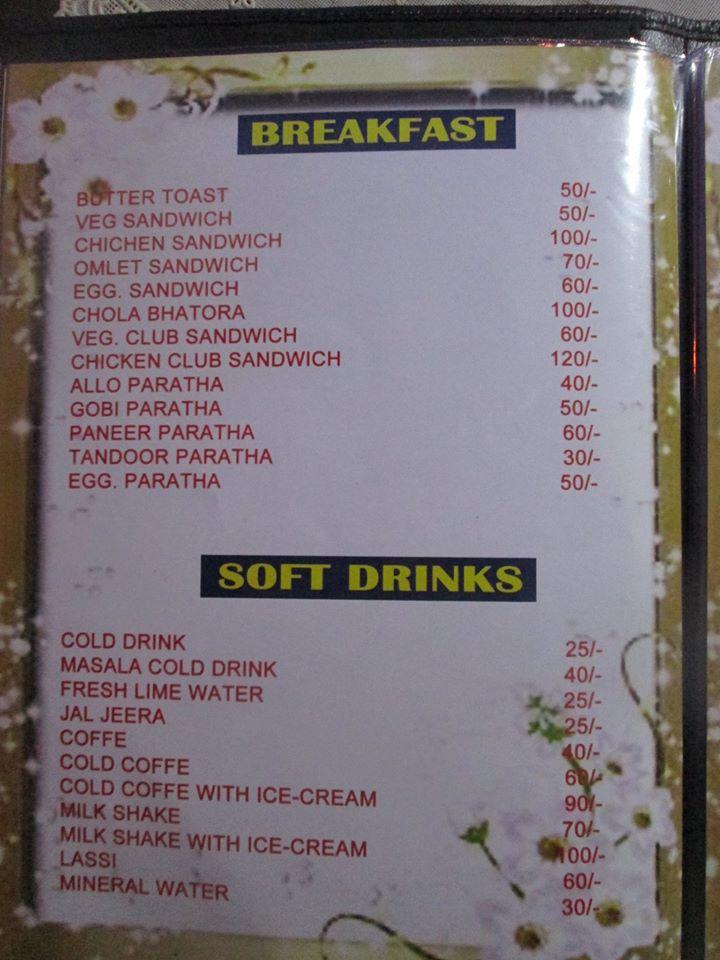 Red Chilli Restaurant menu