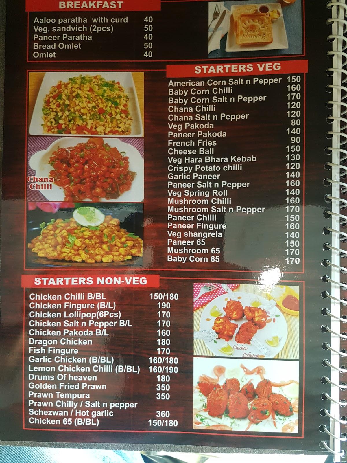 Menu at The Bawarchi (sakchi branch), Jamshedpur, Delhi Darbar Road