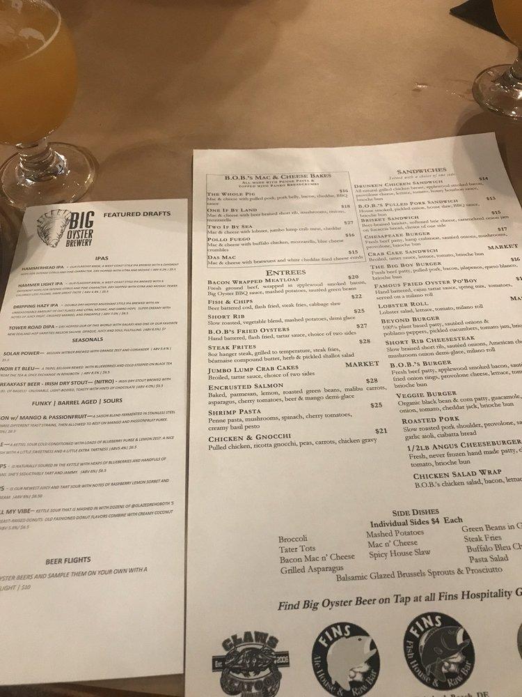Menu at Big Oyster Brewery pub & bar, Lewes